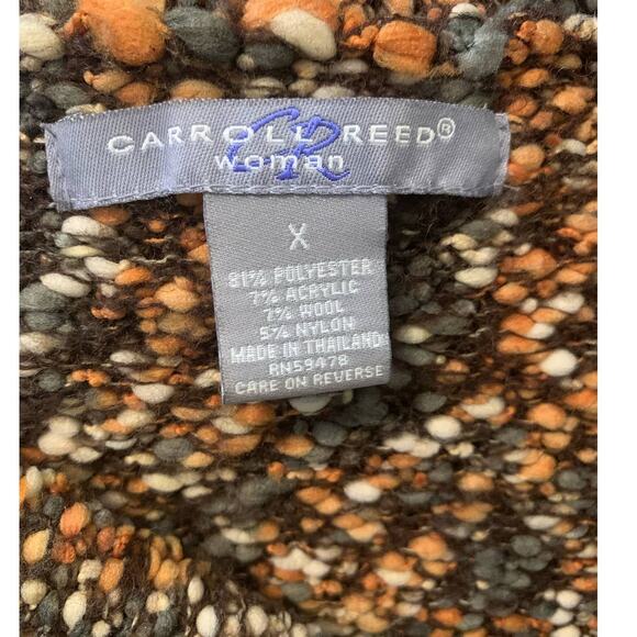 Caroll Reed Button Up Brown Tweed Cardigan Size X - Picture 3 of 9
